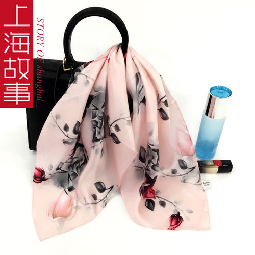 小方巾女秋冬季薄款真丝围巾