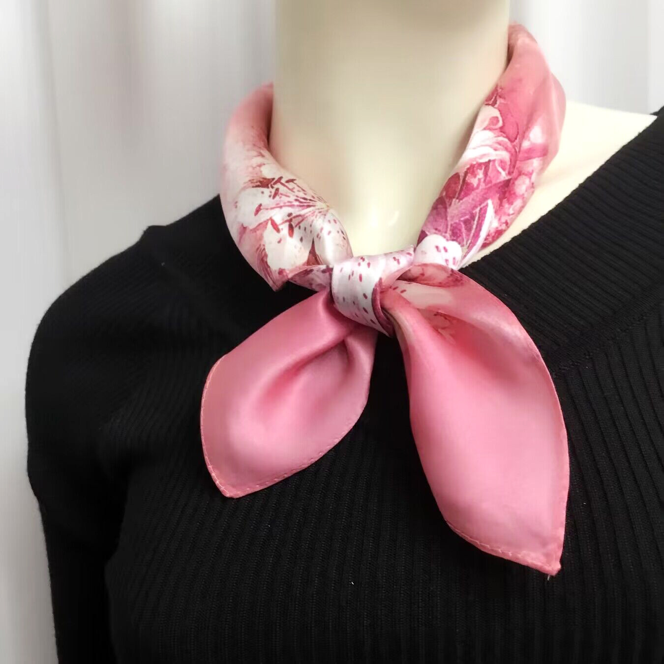 杭州丝绸真丝丝巾100%桑蚕丝围巾女护颈小方巾春秋冬季披肩两用