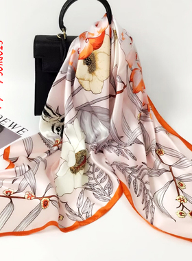 100%桑蚕丝丝巾女真丝大方巾90x90cm送礼妈妈礼物披肩围巾礼盒装