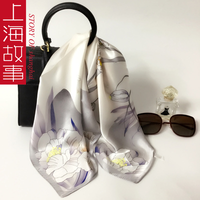 上海故事100%桑蚕丝小方巾