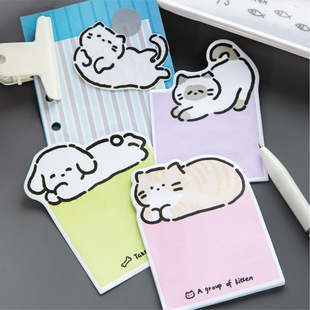 森屿暖树小动物涂鸦便利贴 ins风可爱卡通猫咪留言N次贴便签贴纸