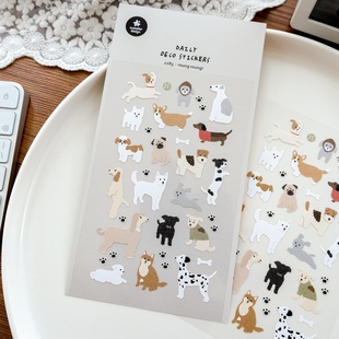 饰贴画ins风高颜值手账素材 可爱小狗手帐装 韩国贴纸 mung