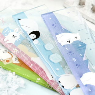 森屿暖树噗噗游乐园亚克力动物尺子 可爱卡通学生用刻度测量直尺