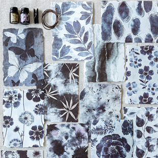 纸间扎染白牛皮纸手帐素材纸 饰拼贴便签 ins风复古手工手账打底装