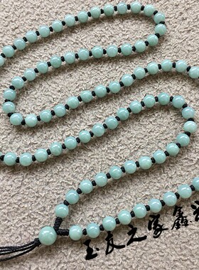 a货翡翠路路通项链男女浅绿