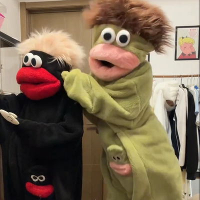 大嘴怪丑鱼睡衣女秋冬季珊瑚绒情侣连体卡通搞怪睡袍男加厚加大码