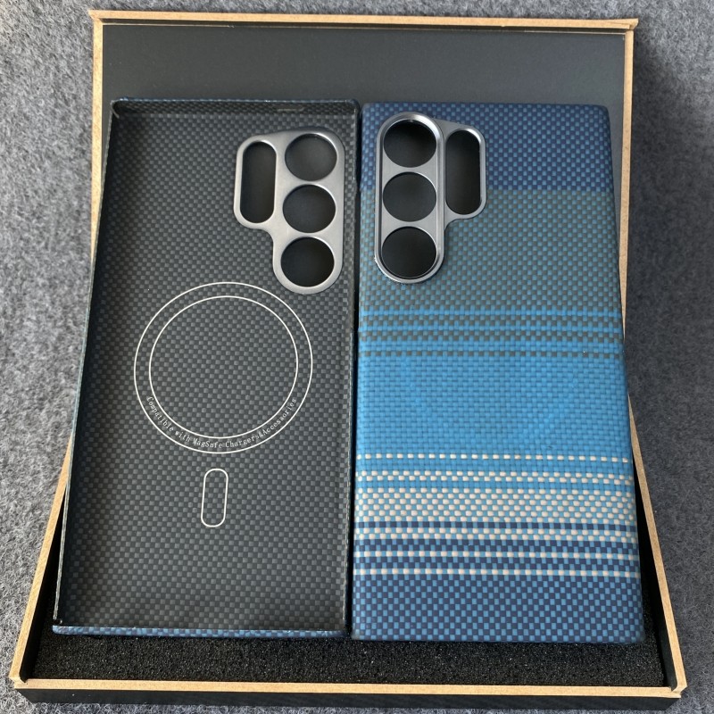 适用新款三星s23ultra凯夫拉手机壳磁吸s24u碳纤维超薄防摔保护套全包磨砂官方正品芳纶浮织潮牌商务防滑硬壳