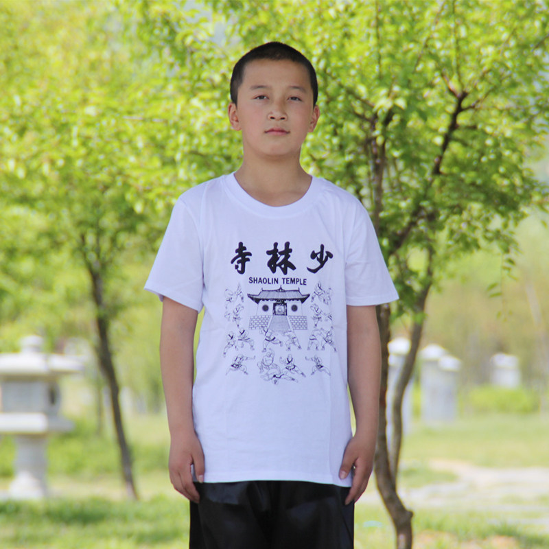 国际少林文化衫武术表演服太极服练功服校服运动服套装南拳服白色