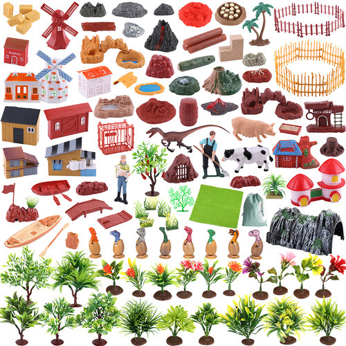心里沙盘模型摆件动物场景配件