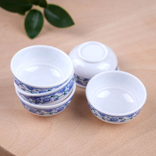 塑料微缩青花瓷碗娃娃屋摆件