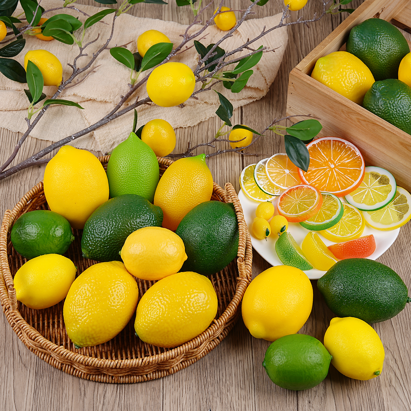 仿真柠檬模型水果道具果蔬玩具