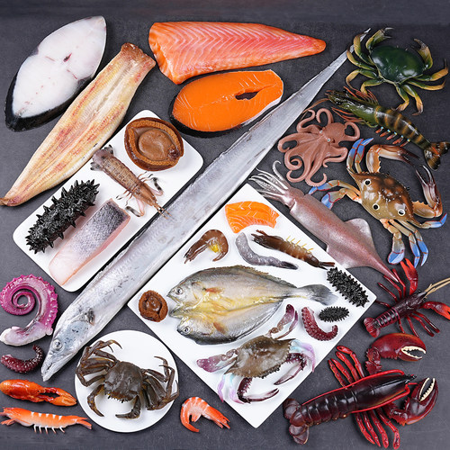 仿真海鲜模型生鲜果蔬鱿鱼龙虾