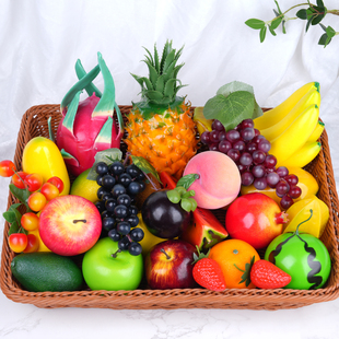 仿真水果蔬菜套装 饰假生 塑料泡沫模型香蕉道具面包玩具摆件苹果装