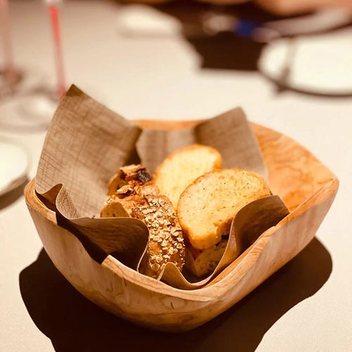 餐前面包篮西式天然木根碗