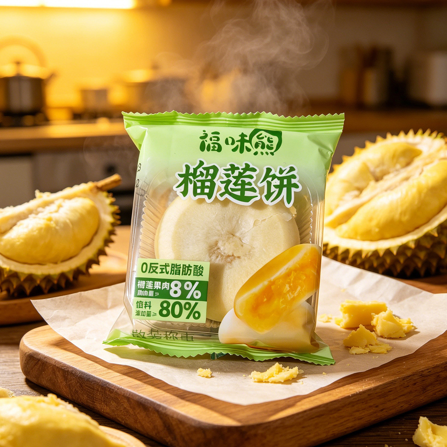 正宗福味熊榴莲酥饼独立密封包装传统西式糕点