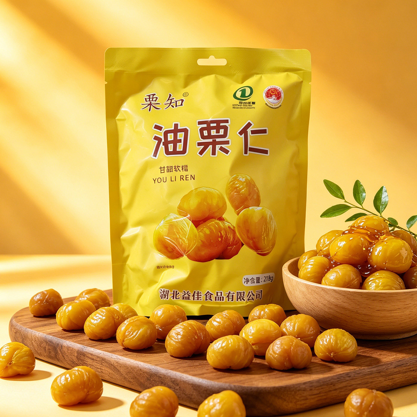 栗知油栗仁218g即食板栗图片