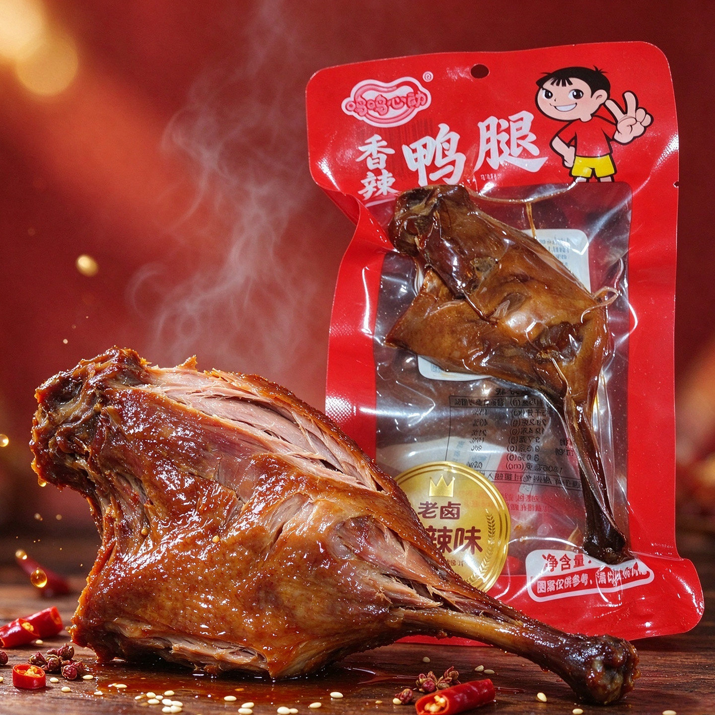 香辣大鸭腿卤味熟食真空独立包装