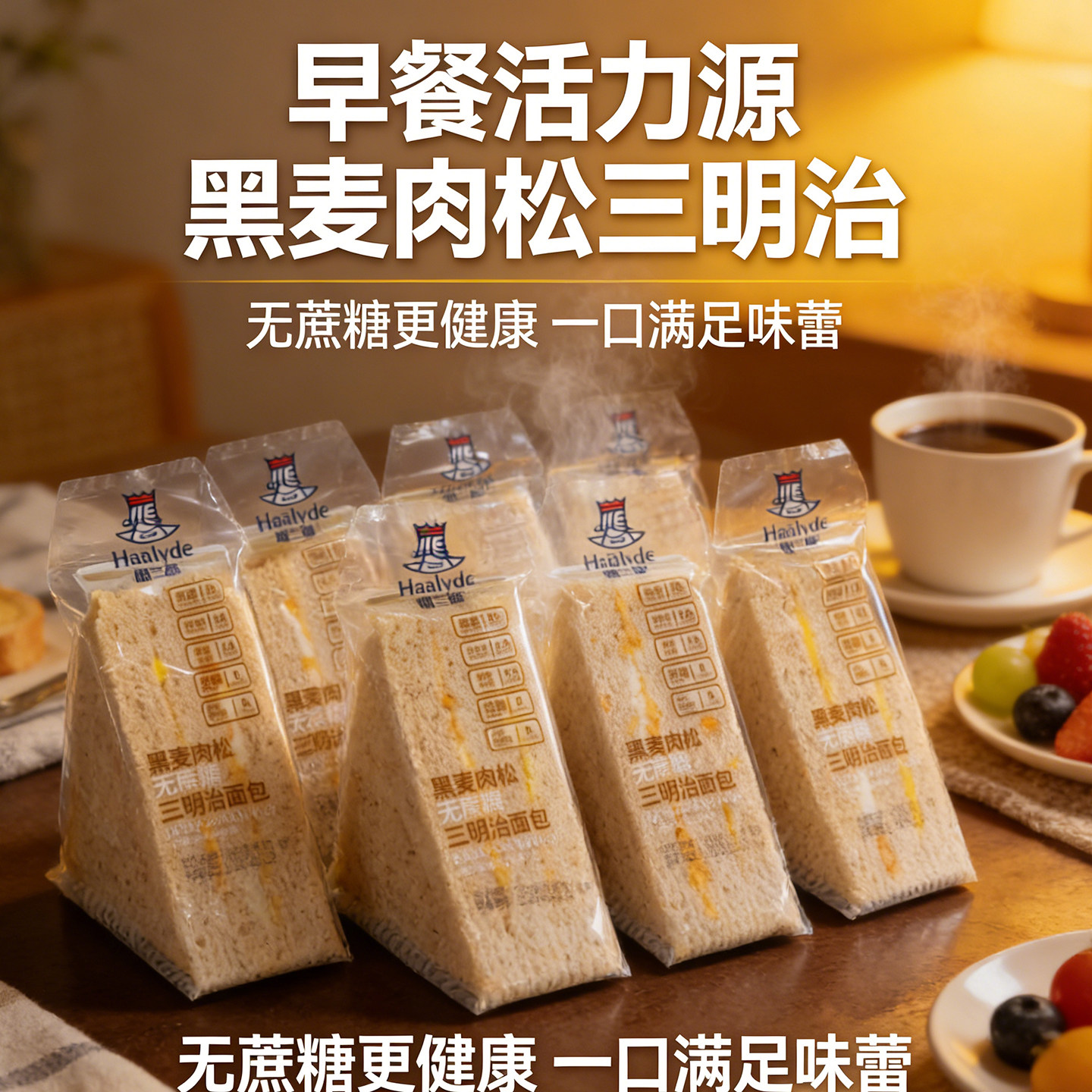 哈兰德网红黑麦肉松三明治