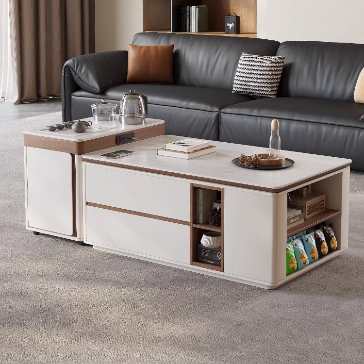 意式极简全实木功夫茶几组合客厅可移动多功能泡茶一体岩板茶台桌,住宅家具,茶几,淘宝优惠券,粉丝福利购,淘宝优惠卷