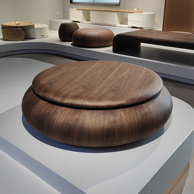 中古风极简茶几设计师客厅家用大小户型简约高端黑胡桃侘寂风茶几,住宅家具,茶几,淘宝优惠券,粉丝福利购,淘宝优惠卷