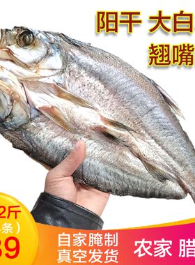 洪湖市特产阳干翘嘴鱼晒干大白刁风干刁子鱼 2斤湖北农家腊鱼咸鱼