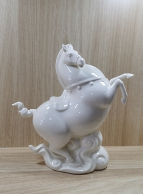 定窑定瓷马摆件礼品家居装饰