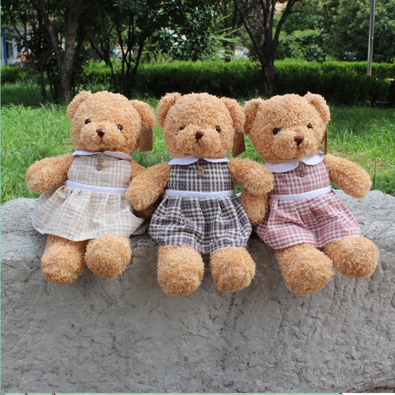穿裙子泰迪小熊女孩儿童毛绒玩具