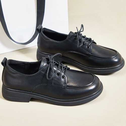 黑色软底通勤工装鞋正装小皮鞋