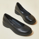 平底黑色女单鞋 圆头低跟3cm厚底女式 软底上班舒适工作鞋 浅口皮鞋