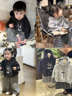 建议身高 2025浅秋兔八哥卡通卫衣套装 130码 男女宝90 一套59元