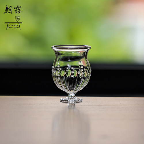 yyglass雅雅玻璃朝露茶具玲珑杯