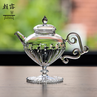 yyglass.雅雅朝露系列高硼硅耐热玻璃茶具高足转运壶小号顺风顺水