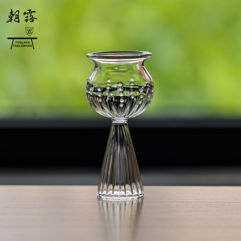 yyglass雅雅朝露系列高足玉兰杯