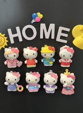 创意新款可爱卡通KT猫立体冰箱贴磁贴hellokitty入户门电表箱装饰