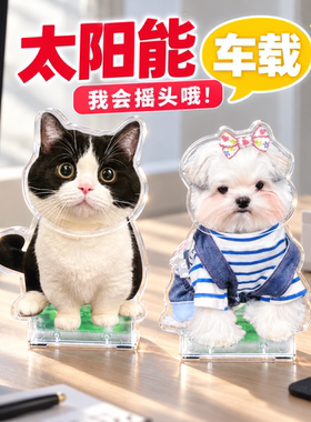 宠物猫咪桌面摇头摆件定制照片diy摇摇乐小狗狗办公桌装饰品可爱
