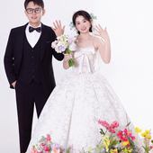 2026新款 蕾丝婚纱抹胸蝴蝶结高级感梦幻超仙齐地蓬蓬裙出门纱 法式