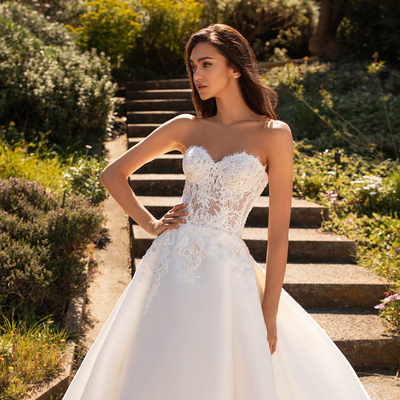 法式缎面抹胸婚纱新款简约绑带