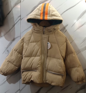 卡可鸭儿童加厚保暖外套冬季新款男童纯色拼接羽绒服（110码）