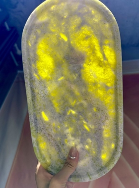 奢石大理石爱尔兰绿托盘家居饰品摆件软装化妆品香薰蜡烛收纳搭配