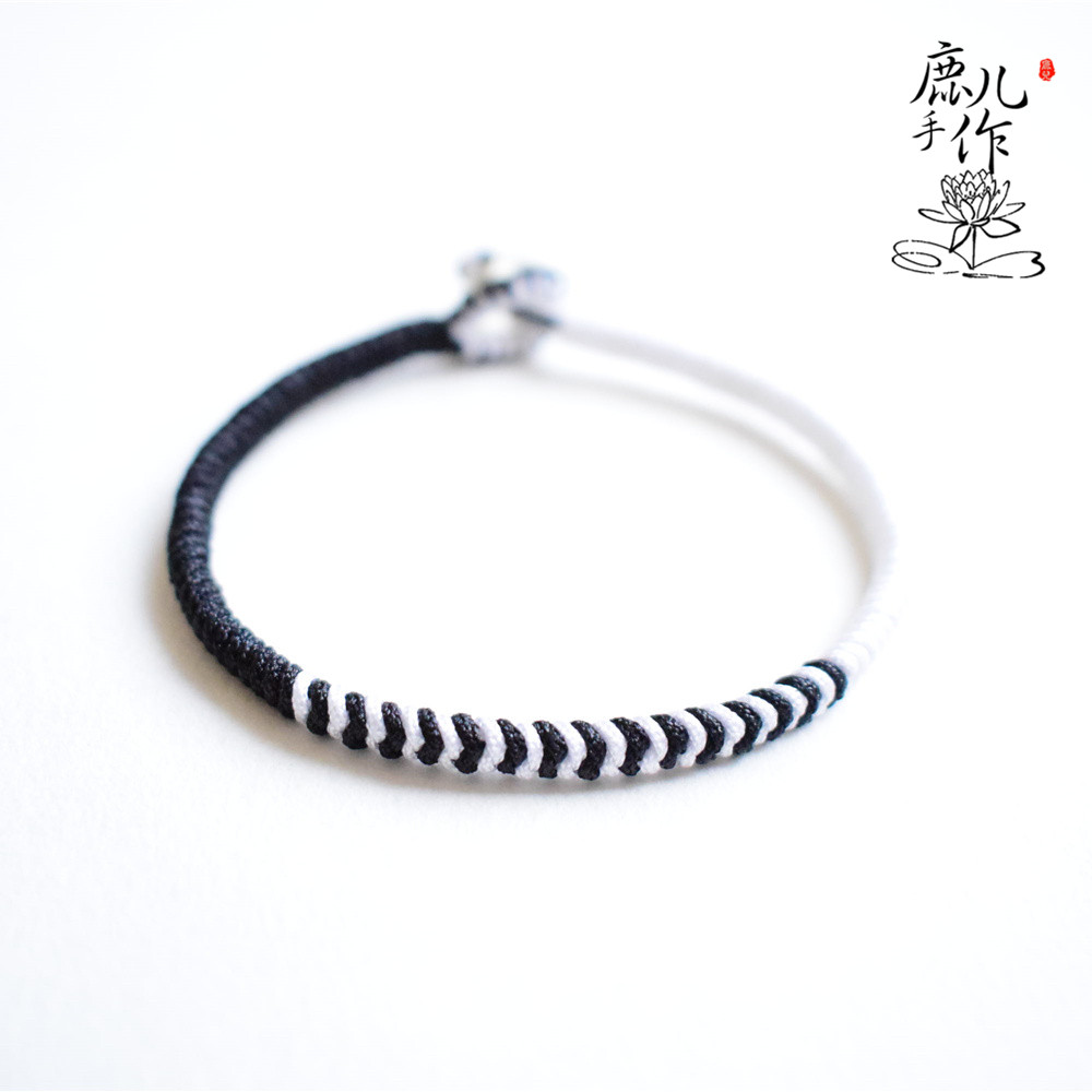 [QINGYUN] 대비되는 색상 그라데이션 색상 남성과 여성 커플을 위한 수제 핸드 로프 직조 DIY 재료 패키지 튜토리얼