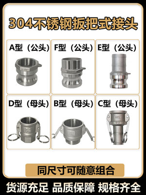 速立通国产扳把式接头304不锈钢