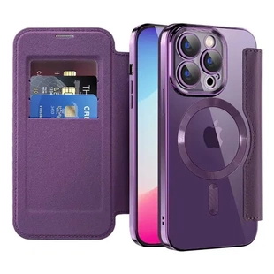 iPhone15Promax翻盖S23无线充手机壳皮套磁吸壳苹果14pro插卡适用