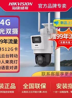 海康威视Q2S8DM-GL 400万4G双光双摄全彩对讲球机红外监控摄像头