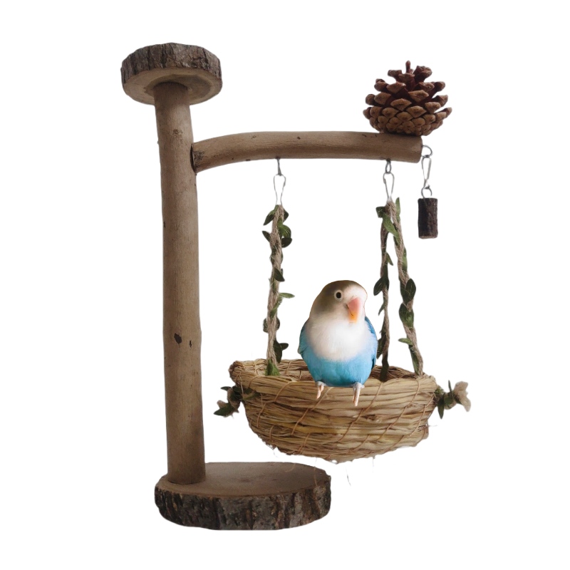 鹦鹉站架实木秋千站架逗鸟逗鸟鸟笼鸟架小鸟站架