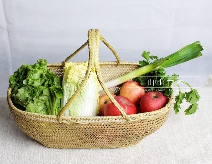买菜篮 竹编 菜篮 竹筐 框子 篮子 收纳 厨房 买菜篮子 天然 全青,收纳整理,购物篮,淘宝优惠券,粉丝福利购,淘宝优惠卷