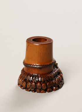 山山竹木竹根盖置竹节铁壶茶壶盖子紫砂壶茶托盖碗托干泡茶具配件