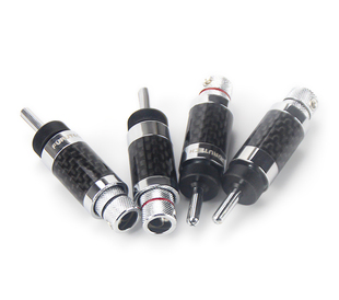 HIFI级古河纯铜镀佬Y插发烧音箱喇叭线香蕉接头碳纤维Y叉免焊包邮