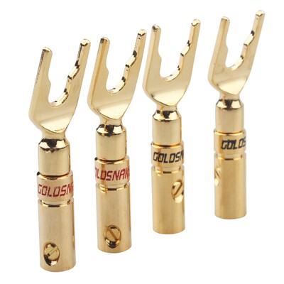 镀金Y插音响Y插喇叭线香蕉头Y插