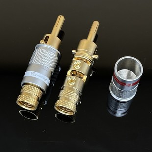 无氧铜镀金自锁式 美国CMC 高保真无磁处理 喇叭香蕉插头 0600