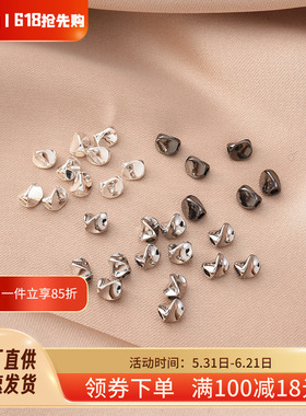 铜镀厚银保色扭珠隔珠手工diy手链转运珠通孔枪黑色白金串珠材料